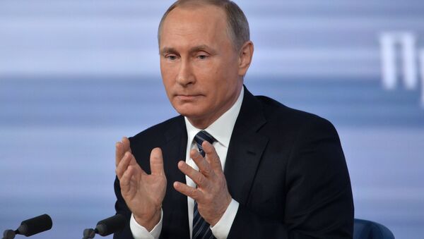 Одиннадцатая ежегодная большая пресс-конференция президента России Владимира Путина - Sputnik Армения