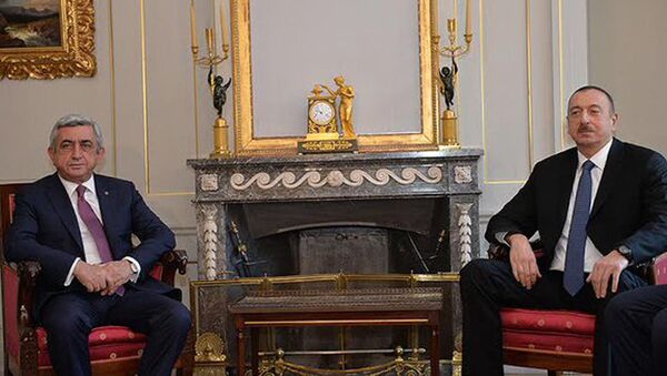 Встреча президентов Армении и Азербайджана Сержа Саргсяна и Ильхама Алиева - Sputnik Արմենիա