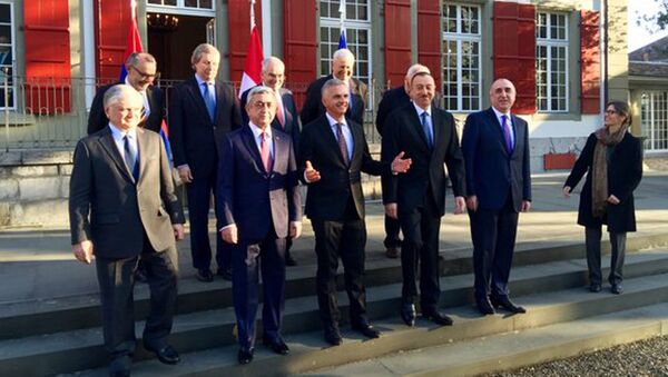 Встреча президентов Армении и Азербайджана Сержа Саргсяна и Ильхама Алиева - Sputnik Армения