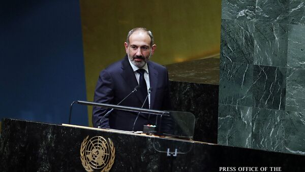 Премьер-министр Армении Никол Пашинян на заседании ГА ООН - Sputnik Армения