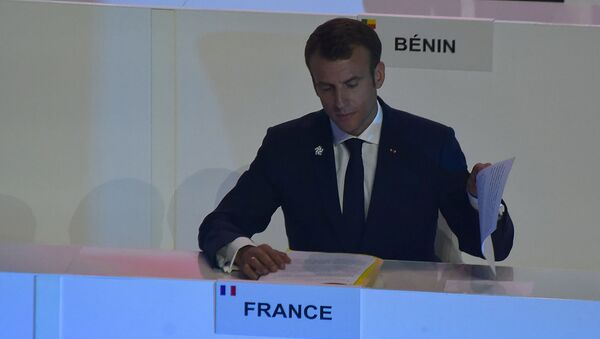 Президент Франции Эммануэль Макрон на XVII саммите Франкофонии (11 октября 2018). Еревaн - Sputnik Արմենիա