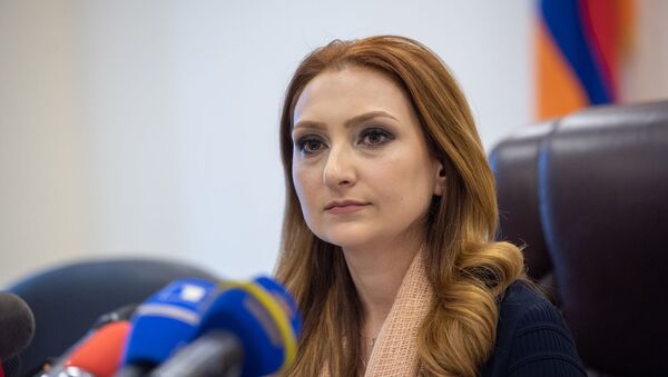 И.о. министра культуры Лилит Макунц на пресс-конференция по итогам полугодовой деятельности (22 ноября 2018). Еревaн - Sputnik Արմենիա