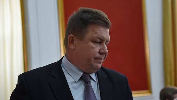 Торговый представитель России в Армении Андрей Бабко на пресс-конференции посла РФ (18 декабря 2018). Еревaн - Sputnik Армения