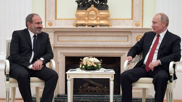 Встреча и.о. премьер-министра Армении Никола Пашиняна и президента России Владимира Путина (27 декабря 2018). Москвa - Sputnik Армения
