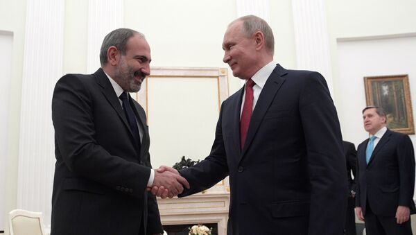 Встреча и.о. премьер-министра Армении Никола Пашиняна и президента России Владимира Путина (27 декабря 2018). Москвa - Sputnik Армения