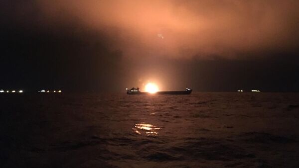 Два судна под флагом Танзании горят в районе Керченского пролива (21 января 2019). Крым - Sputnik Արմենիա