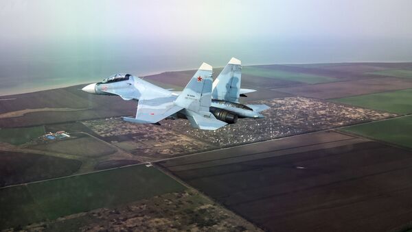 Многоцелевой истребитель Су-30СМ на Международном конкурсе «Авиадартс-2018» (27 марта 2018). Краснодарский край - Sputnik Արմենիա