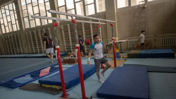 В спортивной школе олимпийского резерва по гимнастике имени Альберта Азаряна (11 февраля 2019). Еревaн - Sputnik Армения