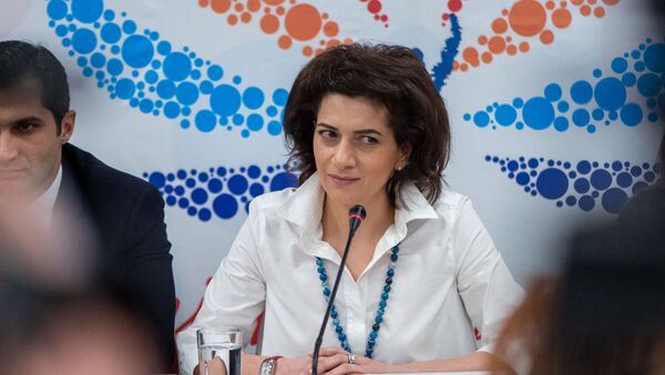 Пресс-конференция супруги премьер-министра Анны Акопян (21 февраля 2019). Еревaн - Sputnik Արմենիա