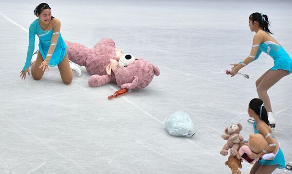 Кидали капибар на лед. Игрушки фигуристы. Мягкие игрушки для фигуристов на льду. Кидают игрушки на лед фигуристам. Закидали игрушками на льду.
