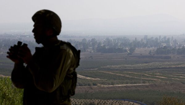 Израильский солдат наблюдает за сирийской провинцией Эль-Кунейтра из наблюдательного пункта на контролируемых Израилем Голанских высотах (1 сентября 2014). - Sputnik Армения