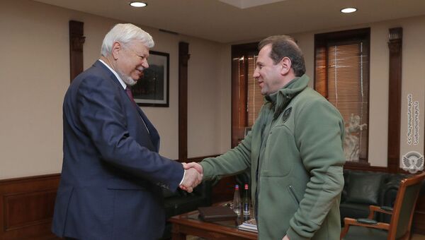 Министр обороны Армении Давид Тоноян принял личного представителя действующего председателя ОБСЕ посла Анджея Каспршика - Sputnik Армения