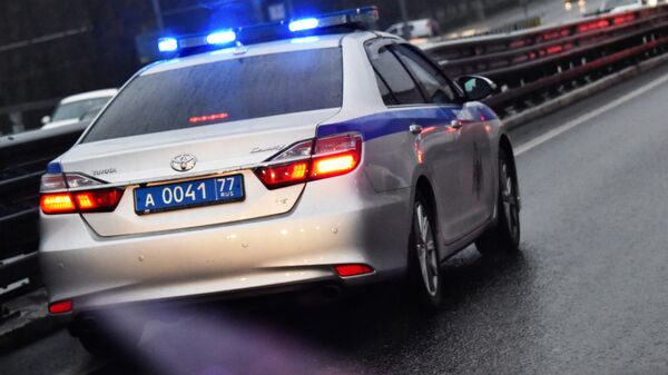 Автомобиль полиции на дороге в Москве.  - Sputnik Արմենիա