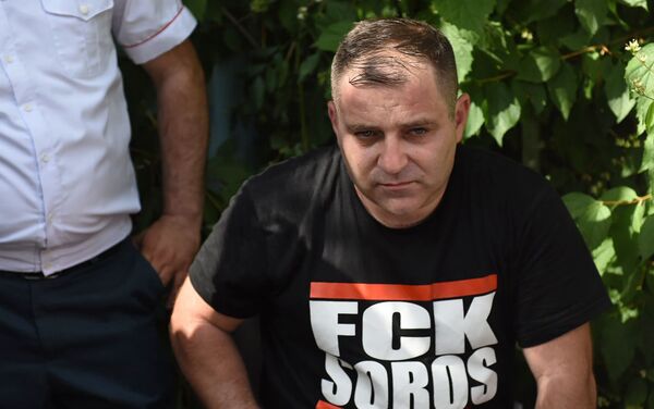 Нарек Малян на акции протеста против деятельности фонда Сороса в Армении (3 июня 2019). Еревaн - Sputnik Армения