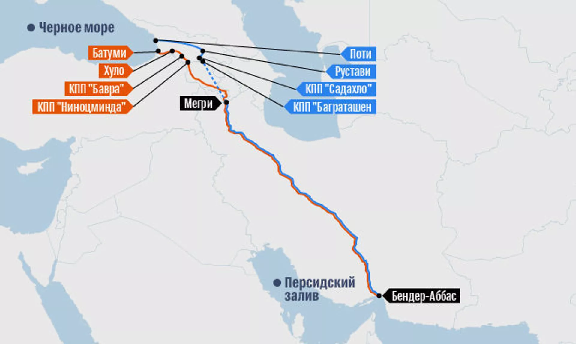 Транспортные коридоры, связывающие Грузию и Иран при помощи автомагистрали Север-Юг - Sputnik Армения, 1920, 04.02.2022