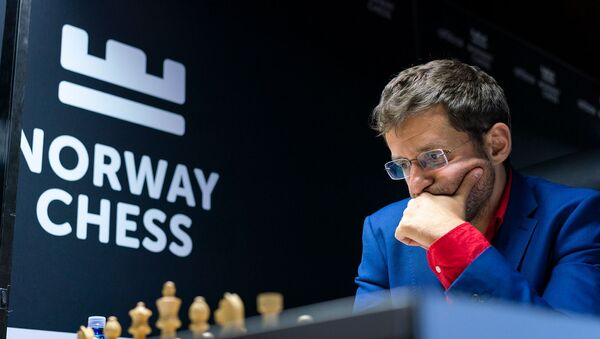 Гроссмейстер Левон Аронян во время блиц-турнира Altibox Norway Chess 2019 (3 июня 2019). Ставангер, Норвегия - Sputnik Армения