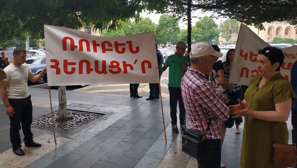 Акция протеста против директора Ереванского зоопарка перед Домом правительства (7 июня 2019). Еревaн - Sputnik Армения