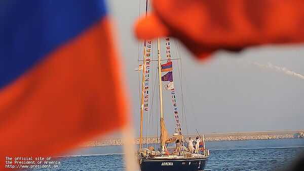 Торжественная церемония завершения кругосветного путешествия парусника «Армения» (11 августа 2011). Кипр - Sputnik Армения