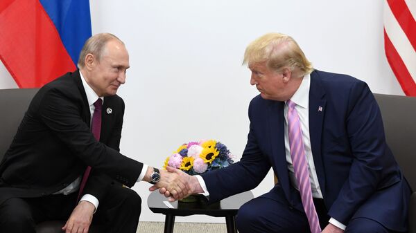 Встреча президентов России и США Владимира Путина и Дональда Трампа на полях саммита G20 (28 июня 2019). Осака - Sputnik Армения