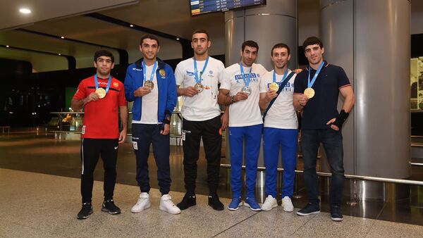 Армянские медалисты Вторых Европейских игр вернулись в Армению (1 июля 2019). Еревaн - Sputnik Армения
