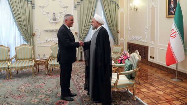 Вице-премьер Армении Мгер Григорян встретился с президентом Ирана Хасаном Рухани (3 июля 2019). Тегеран - Sputnik Армения