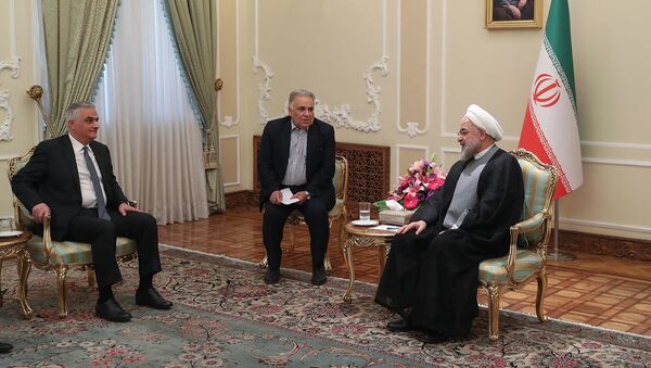 Вице-премьер Армении Мгер Григорян встретился с президентом Ирана Хасаном Рухани (3 июля 2019). Тегеран - Sputnik Արմենիա