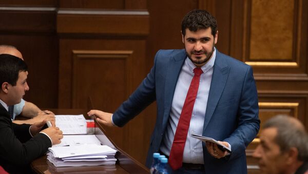 Депутат от фракции Мой шаг Арман Егоян на внеочередном заседании парламента (9 июля 2019). Еревaн - Sputnik Армения