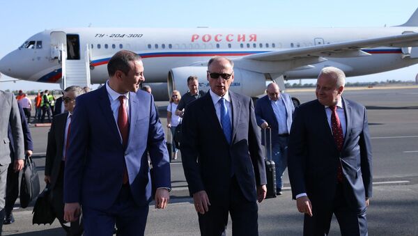 Секретарь Совета безопасности России Николай Патрушев прибыл с рабочим визитом в Армению (12 августа 2019). Еревaн - Sputnik Армения