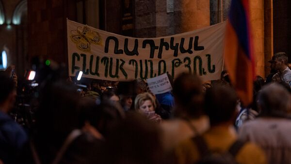 Акция протеста против эксплуатации Амулсара перед Домом правительства (11 сентября 2019). Еревaн - Sputnik Արմենիա