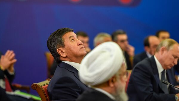 Президент Кыргызстана Сооронбай Жээнбеков во время расширенного заседания Высшего Евразийского Экономического Совета - Sputnik Արմենիա