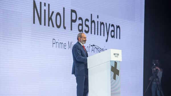 Выступление премьер-министра Никола Пашиняна на открытии WCIT 2019 (7 октября 2019). Еревaн - Sputnik Армения