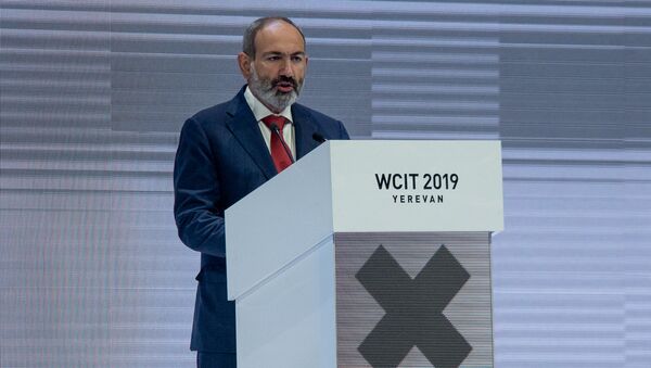 Выступление премьер-министра Никола Пашиняна на открытии WCIT 2019 (7 октября 2019). Еревaн - Sputnik Արմենիա