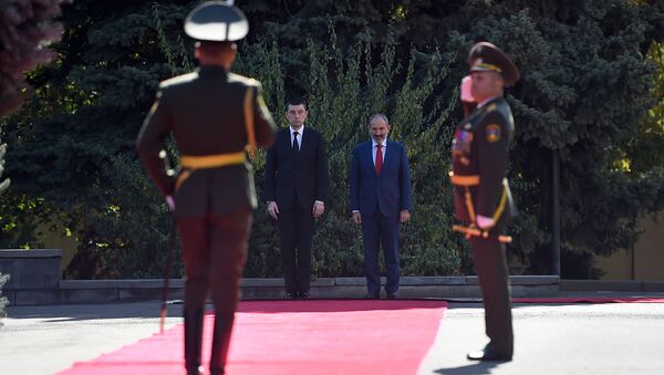 Официальный визит премьер-министра Грузии Георгия Гахария в Армению (15 октября 2019). Еревaн - Sputnik Արմենիա