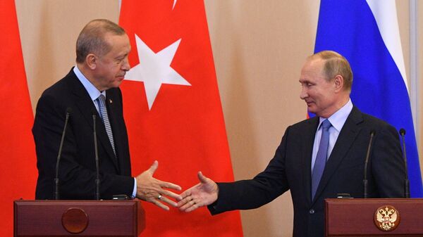 Президент РФ В. Путин встретился с президентом Турции Р. Т. Эрдоганом - Sputnik Армения