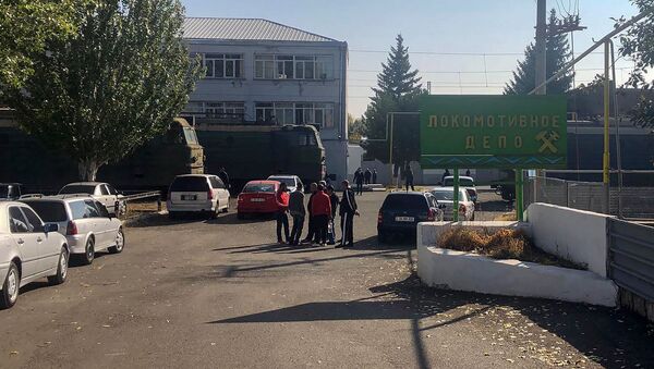 Сотрудники локомотивного депо проводят забастовку (23 октября 2019). Гюмри - Sputnik Армения