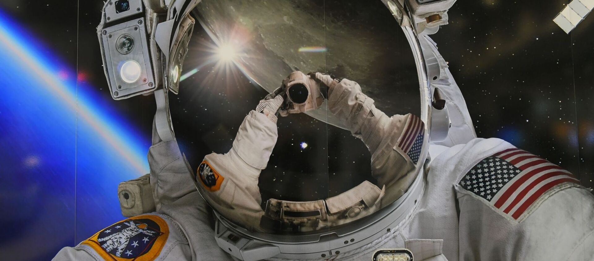 Скафандр астронавта NASA на выставке в рамках Международный конгресс астронавтики (22 октября 2019). Вашингтон - Sputnik Արմենիա, 1920, 20.11.2019