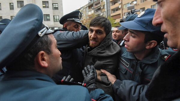 Акция протеста у здания министерства науки, образования, культуры и спорта (3 декабря 2019). Еревaн - Sputnik Արմենիա