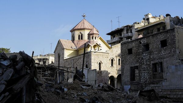 Армянская церковь Святого Георгия (9 марта 2017). Алеппо - Sputnik Армения