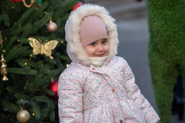 Девочка в ожидании Деда мороза на праздничном мероприятии в Ереванском зоопарке - Sputnik Армения