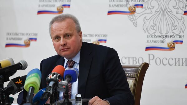 Посол России в Армении Сергей Копыркин на итоговой пресс-конференции (24 декабря 2019). Еревaн - Sputnik Армения