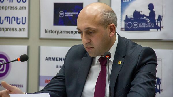 Губернатор Лори Андрей Гукасян на пресс-конференции (22 февраля). Еревaн - Sputnik Արմենիա