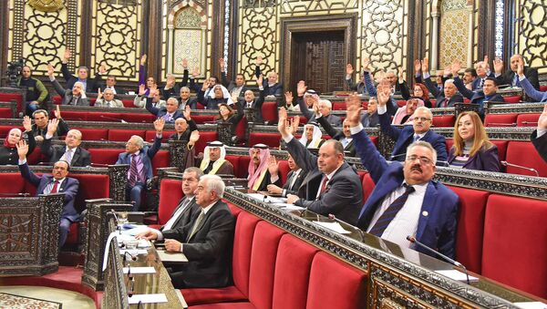 Заседание Парламента Сирии, на которой принята резолюция, осуждающая геноцид армян в Османской империи (13 февраля 2020). Сирия - Sputnik Արմենիա