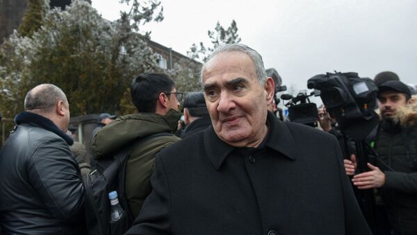 Галуст Саакян перед зданием суда, где проходит заседание по дизельному делу (25 февраля 2020). Еревaн - Sputnik Արմենիա