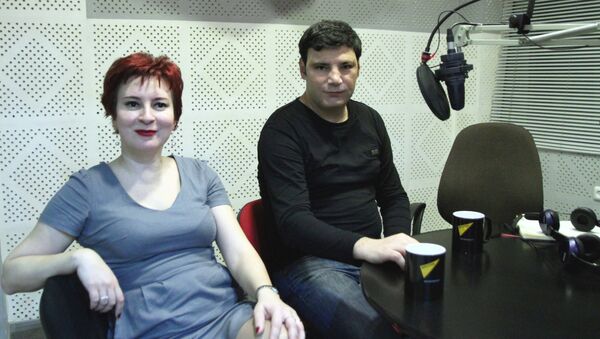 Журналист Дарья Асламова в павильоне радио Sputnik Армения - Sputnik Армения