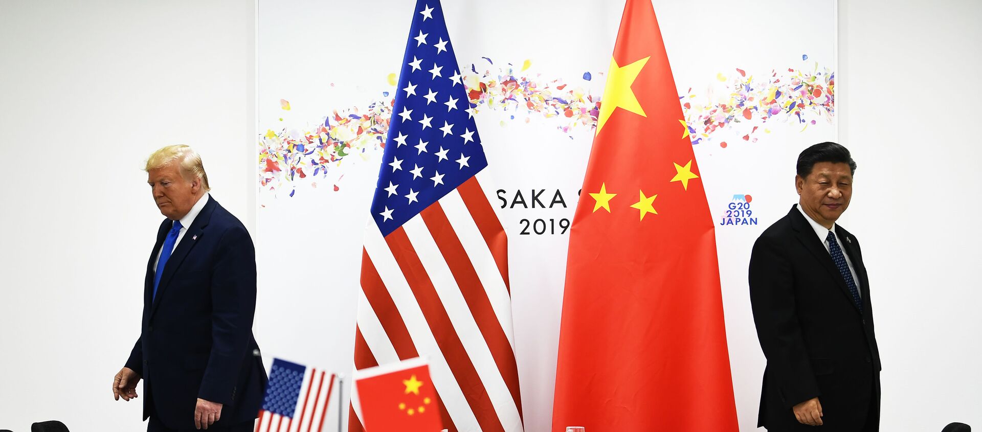 Встреча лидеров США и Китая Дональда Трампа и Си Цзиньпиня в рамках саммита G20 (29 июня 2019). Осака - Sputnik Армения, 1920, 10.08.2020