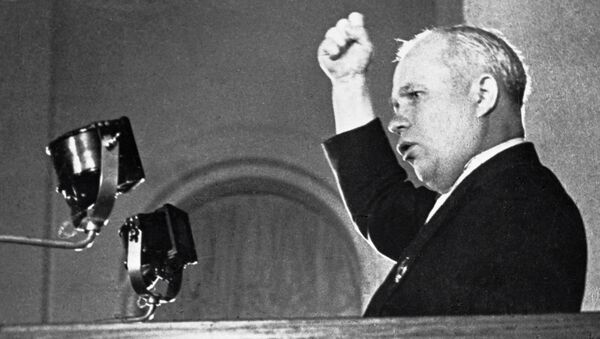 Выступление Никиты Хрущева на VIII Чрезвычайном Всесоюзном съезде Советов (26 ноября 1936). Москва - Sputnik Армения
