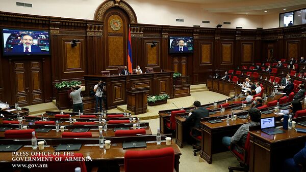 Премьер-министр Никол Пашинян принял участие в онлайн формате на обсуждении постоянных комиссий НС Армении (5 июня 2020). Еревaн - Sputnik Армения