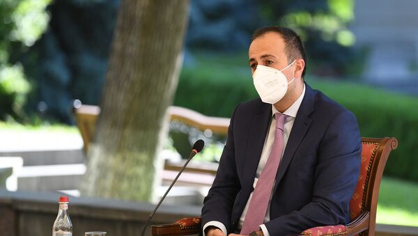 Министр здравоохранения Арсен Торосян во время обсуждения по предотвращению ситуации с коронавирусом в Армении (9 июня 2020). Еревaн - Sputnik Արմենիա