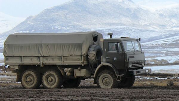 Водители российской военной базы в Армении совершенствуют навыки вождения в высокогорье (11 декабря 2014). - Sputnik Армения