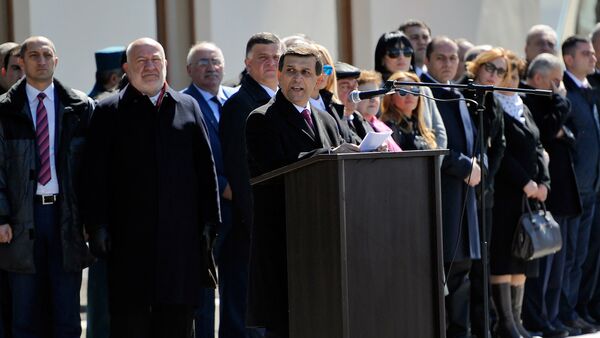 Министр по чрезвычайным ситуациям Армен Ерицян на открытии армяно-российского центра гуманитарного реагирования - Sputnik Армения